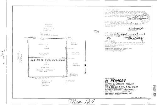 Click to see Parcel Map Book 3, pg. 127 (1972) of Nevada County Recorders Parcel Maps Book 3