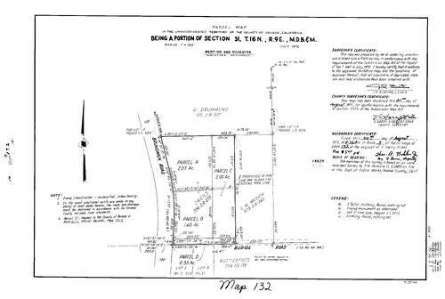 Click to see Parcel Map Book 3, pg. 132 (1972) of Nevada County Recorders Parcel Maps Book 3