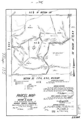 Click to see Parcel Map Book 3, pg. 135 (1972) of Nevada County Recorders Parcel Maps Book 3