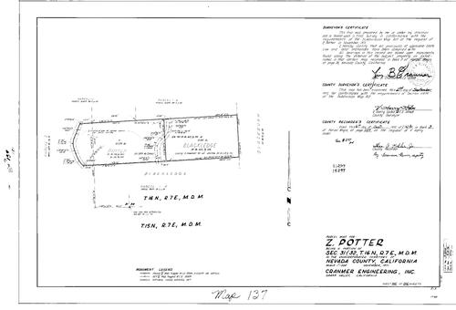 Click to see Parcel Map Book 3, pg. 137 (1972) of Nevada County Recorders Parcel Maps Book 3