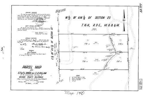 Click to see Parcel Map Book 3, pg. 140 (1972) of Nevada County Recorders Parcel Maps Book 3