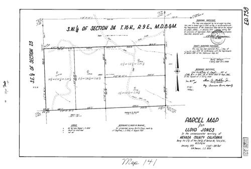 Click to see Parcel Map Book 3, pg. 141 (1972) of Nevada County Recorders Parcel Maps Book 3