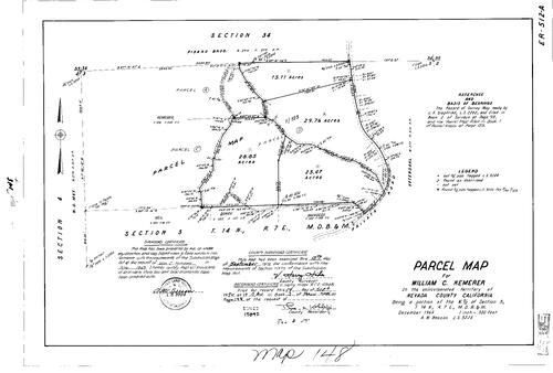 Click to see Parcel Map Book 3, pg. 148 (1972) of Nevada County Recorders Parcel Maps Book 3