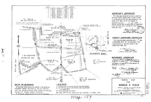 Click to see Parcel Map Book 3, pg. 154 (1972) of Nevada County Recorders Parcel Maps Book 3