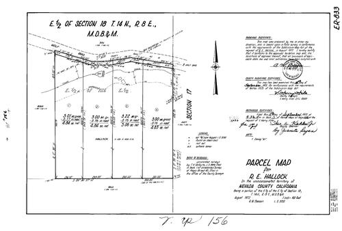 Click to see Parcel Map Book 3, pg. 156 (1972) of Nevada County Recorders Parcel Maps Book 3
