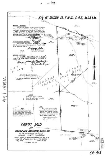 Click to see Parcel Map Book 3, pg. 166 (1972) of Nevada County Recorders Parcel Maps Book 3