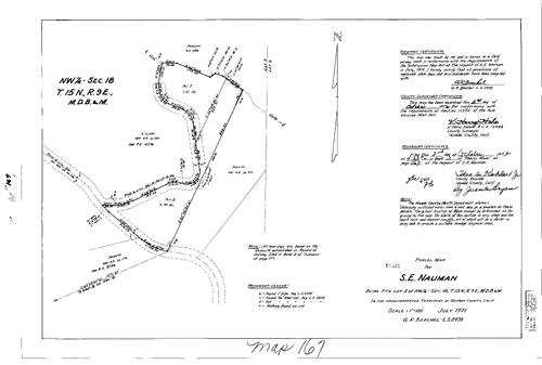 Click to see Parcel Map Book 3, pg. 167 (1972) of Nevada County Recorders Parcel Maps Book 3