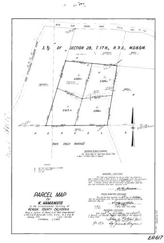Click to see Parcel Map Book 3, pg. 173 (1972) of Nevada County Recorders Parcel Maps Book 3