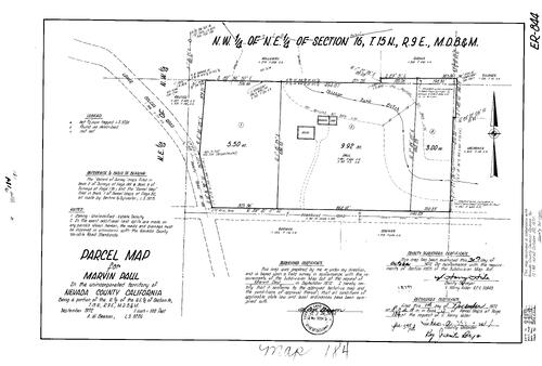 Click to see Parcel Map Book 3, pg. 184 (1972) of Nevada County Recorders Parcel Maps Book 3