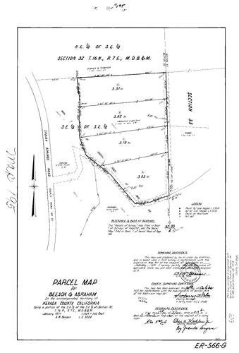 Click to see Parcel Map Book 3, pg. 195 (1972) of Nevada County Recorders Parcel Maps Book 3