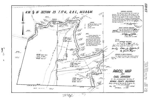 Click to see Parcel Map Book 3, pg. 199 (1972) of Nevada County Recorders Parcel Maps Book 3