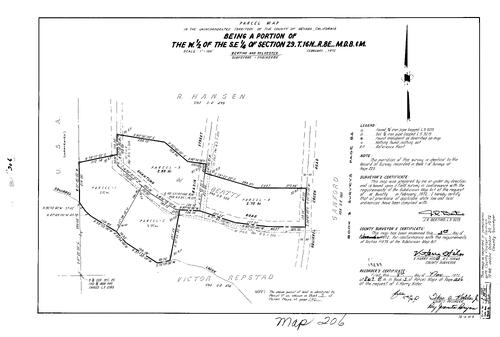 Click to see Parcel Map Book 3, pg. 206 (1972) of Nevada County Recorders Parcel Maps Book 3