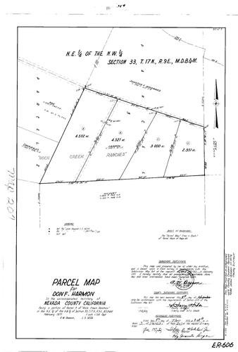Click to see Parcel Map Book 3, pg. 207 (1972) of Nevada County Recorders Parcel Maps Book 3