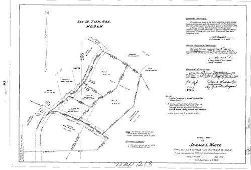 Click to see Parcel Map Book 3, pg. 213 (1972) of Nevada County Recorders Parcel Maps Book 3