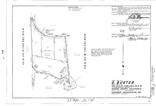 Click to see Parcel Map Book 3, pg. 214 (1972) of Nevada County Recorders Parcel Maps Book 3