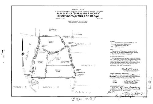 Click to see Parcel Map Book 3, pg. 229 (1972) of Nevada County Recorders Parcel Maps Book 3