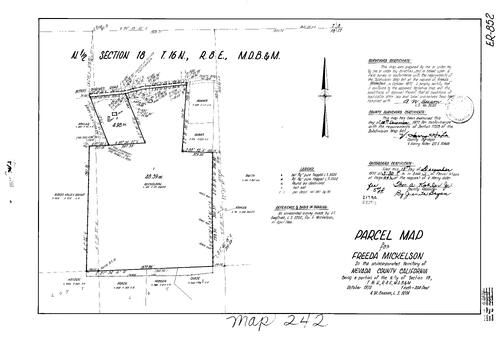 Click to see Parcel Map Book 3, pg. 242 (1972) of Nevada County Recorders Parcel Maps Book 3