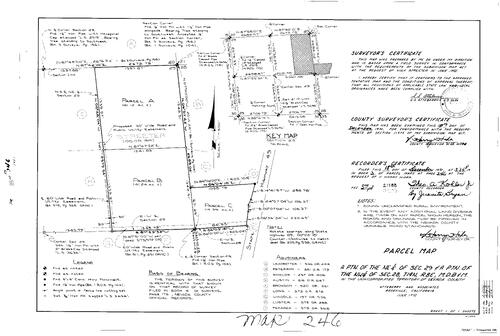 Click to see Parcel Map Book 3, pg. 246 (1972) of Nevada County Recorders Parcel Maps Book 3