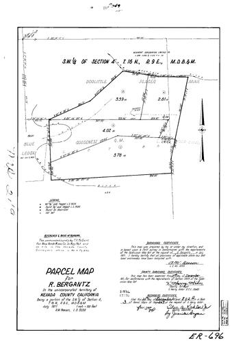 Click to see Parcel Map Book 3, pg. 249 (1972) of Nevada County Recorders Parcel Maps Book 3