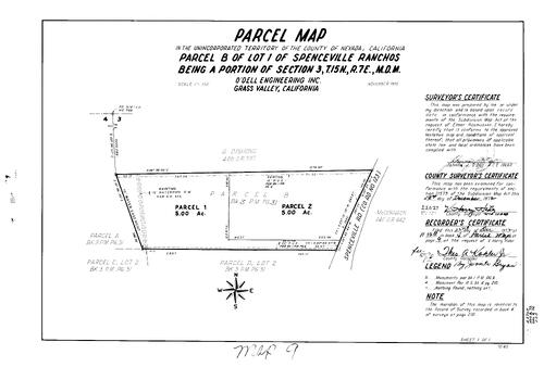 Click to see Parcel Map Book 4, pg.9 (1972) of Nevada County Recorders Parcel Maps Book 4