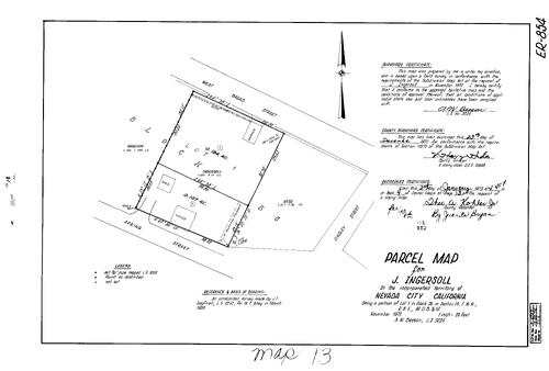 Click to see Parcel Map Book 4, pg.13 (1973) of Nevada County Recorders Parcel Maps Book 4