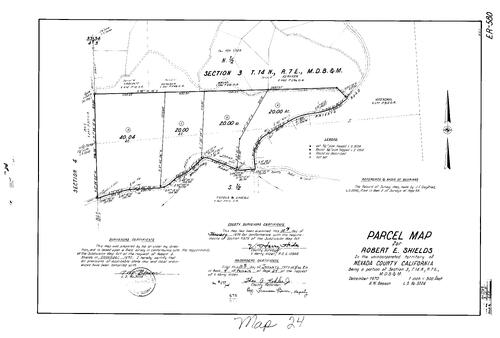Click to see Parcel Map Book 4, pg. 24 (1973) of Nevada County Recorders Parcel Maps Book 4