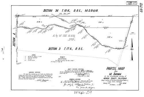 Click to see Parcel Map Book 4, pg. 29 (1973) of Nevada County Recorders Parcel Maps Book 4