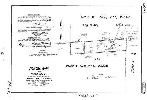 Click to see Parcel Map Book 4, pg. 30 (1973) of Nevada County Recorders Parcel Maps Book 4