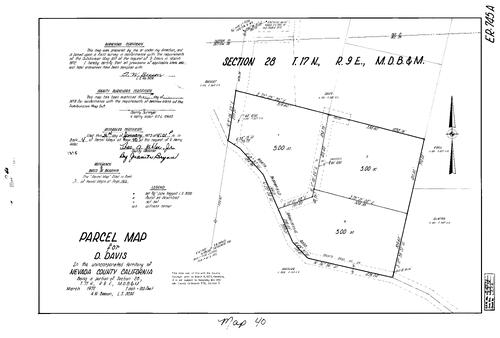 Click to see Parcel Map Book 4, pg. 40 (1973) of Nevada County Recorders Parcel Maps Book 4