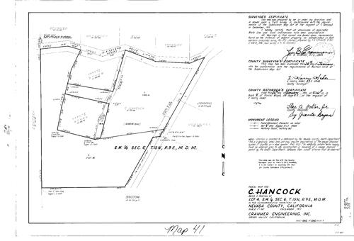 Click to see Parcel Map Book 4, pg. 41 (1973) of Nevada County Recorders Parcel Maps Book 4