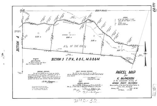 Click to see Parcel Map Book 4, pg. 52 (1973) of Nevada County Recorders Parcel Maps Book 4
