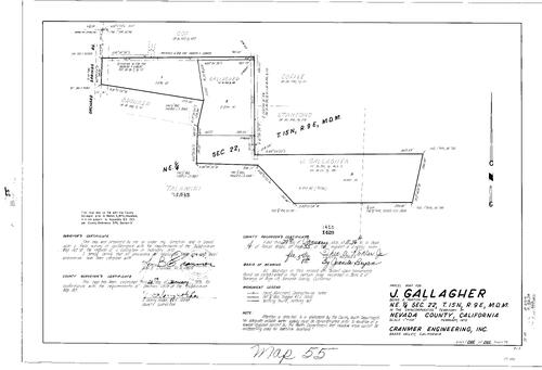 Click to see Parcel Map Book 4, pg. 55 (1973) of Nevada County Recorders Parcel Maps Book 4