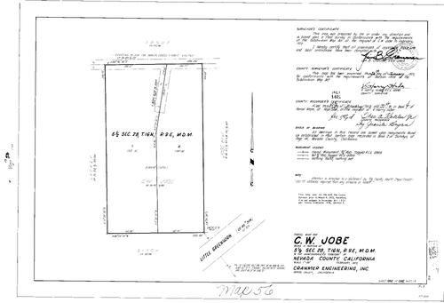 Click to see Parcel Map Book 4, pg. 56 (1973) of Nevada County Recorders Parcel Maps Book 4