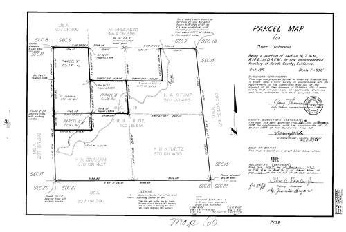 Click to see Parcel Map Book 4, pg. 60 (1973) of Nevada County Recorders Parcel Maps Book 4