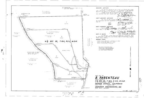 Click to see Parcel Map Book 4, pg. 72 (1973) of Nevada County Recorders Parcel Maps Book 4