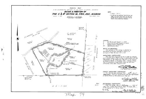 Click to see Parcel Map Book 4, pg. 74 (1973) of Nevada County Recorders Parcel Maps Book 4