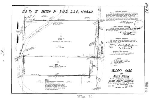 Click to see Parcel Map Book 4, pg. 75 (1973) of Nevada County Recorders Parcel Maps Book 4