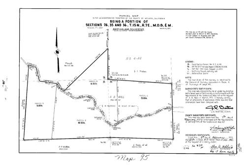 Click to see Parcel Maps Book 4, pg. 95 (1973) of Nevada County Recorders Parcel Maps Book 4