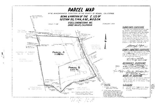 Click to see Parcel Maps Book 4, pg. 102 (1973) of Nevada County Recorders Parcel Maps Book 4