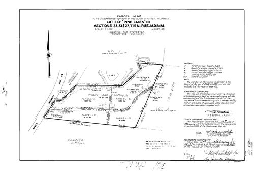 Click to see Parcel Maps Book 4, pg. 105 (1973) of Nevada County Recorders Parcel Maps Book 4