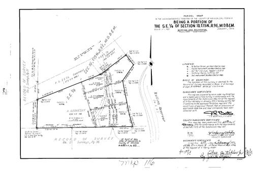 Click to see Parcel Maps Book 4, pg. 116 (1973) of Nevada County Recorders Parcel Maps Book 4