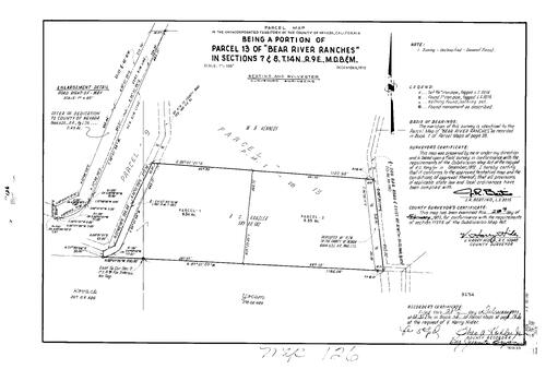 Click to see Parcel Maps Book 4, pg. 126 (1973) of Nevada County Recorders Parcel Maps Book 4