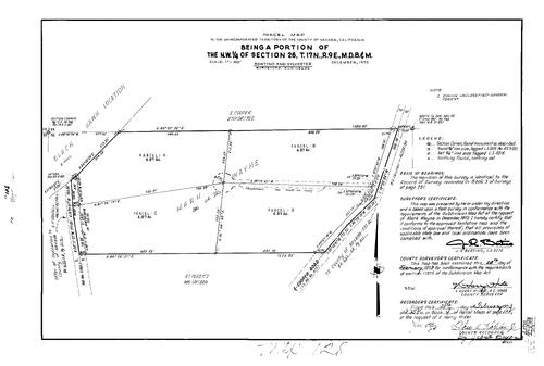 Click to see Parcel Maps Book 4, pg. 128 (1973) of Nevada County Recorders Parcel Maps Book 4