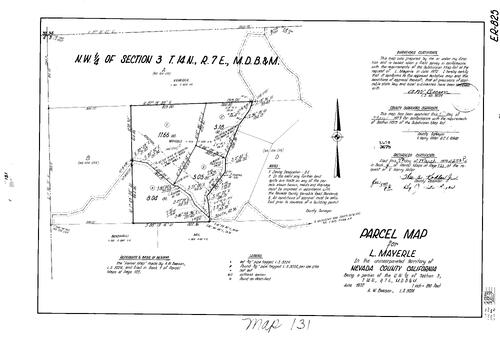 Click to see Parcel Maps Book 4, pg. 131 (1973) of Nevada County Recorders Parcel Maps Book 4