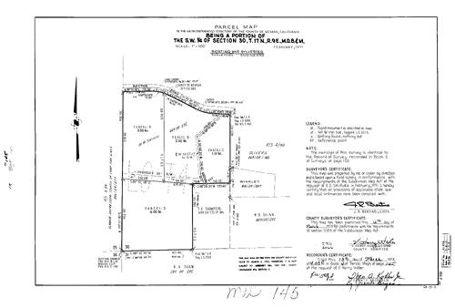 Click to see Parcel Maps Book 4, pg. 145 (1973) of Nevada County Recorders Parcel Maps Book 4