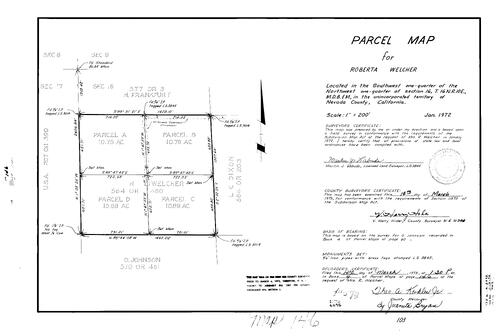 Click to see Parcel Maps Book 4, pg. 146 (1973) of Nevada County Recorders Parcel Maps Book 4