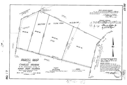 Click to see Parcel Map Book 4, pg. 156 (1973) of Nevada County Recorders Parcel Maps Book 4