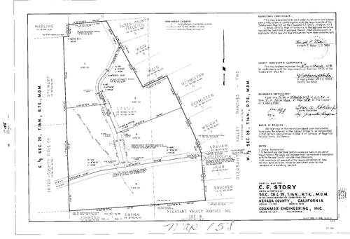 Click to see Parcel Map Book 4, pg. 158 (1973) of Nevada County Recorders Parcel Maps Book 4
