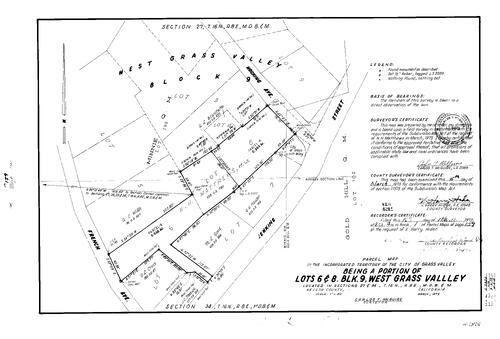 Click to see Parcel Map Book 4, pg. 159 (1973) of Nevada County Recorders Parcel Maps Book 4