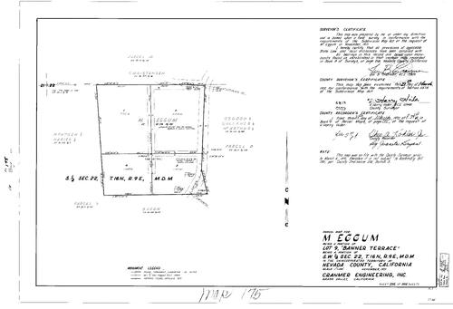 Click to see Parcel Map Book 4, pg. 175 (1973) of Nevada County Recorders Parcel Maps Book 4